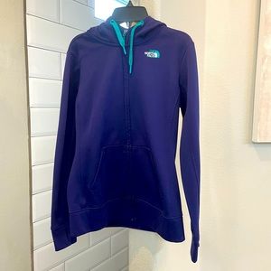 Women’s The North Face purple jacket with teal accent colors